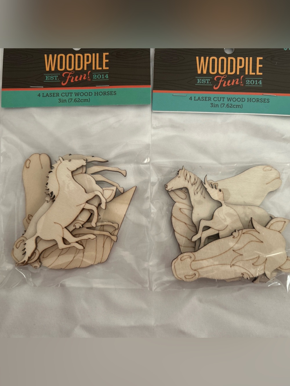 Natural Wood Horse Cutouts - Pack of Laser-Cut Shapes